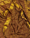 Elegant Brown & Gold Traditional Silk Saree with Rich Zari Work