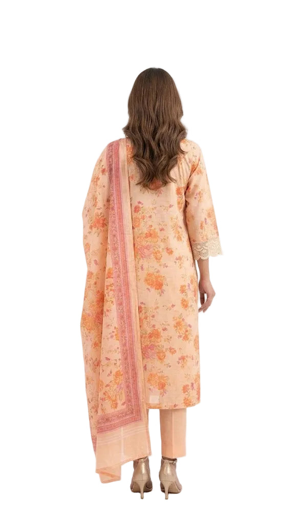 Floral 3-Piece Cotton Suit Set – Peach Blossom