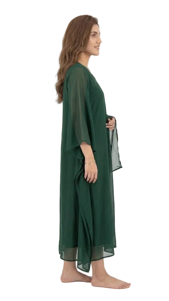 georgette kaftan kurti green