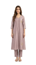 Elegant Vichitra Silk A line Kurti with Hand Beadwork