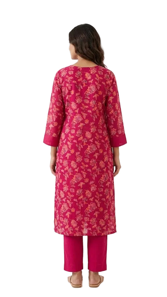 Elegant 3-Piece Ethnic Set – V-Neck Mirror Work