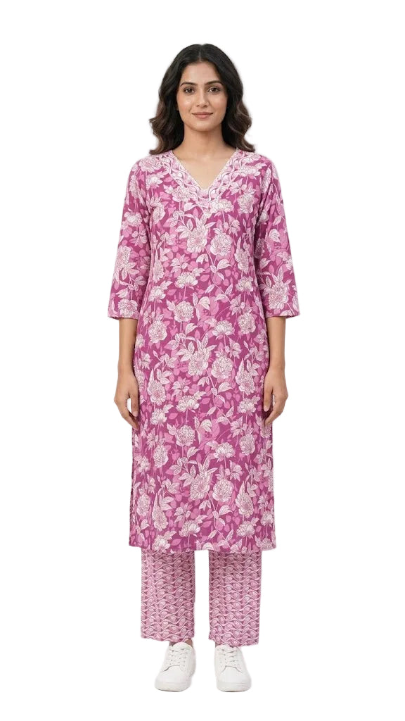 2-Piece Cotton Kurti Set – Everyday Comfort