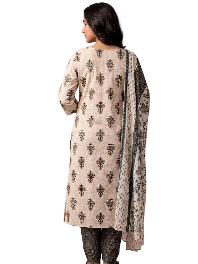 Elegant Printed Cotton 3-Piece Kurti Set – Soft, Stylish & Everyday Comfort
