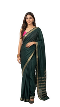 Elegant Crepe Silk Saree with Zari Border – Available in Green, Pink & Royal Violet (Includes Blouse)